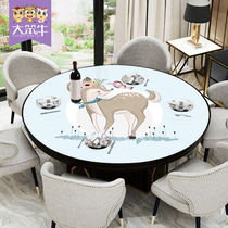 Round tablecloth waterproof and oil-proof disposable anti-hot plastic table mat table mat round table tablecloth pvc round soft glass tablecloth