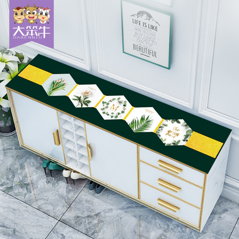 Waterproof shoe cabinet cloth cover towel dust cover pvc anti-oil wash-free soft glass table cloth light and luxurious closing rectangular cushion