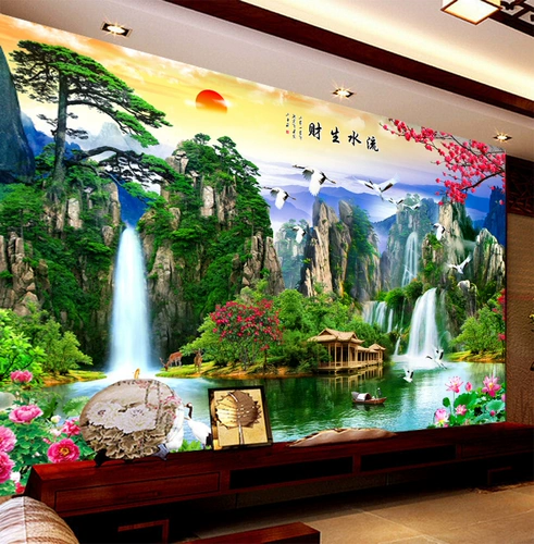 Каменный ландшафтный галерея сосновая телевидение назад плавное китайское индивидуальное настраиваемое настенное богатство