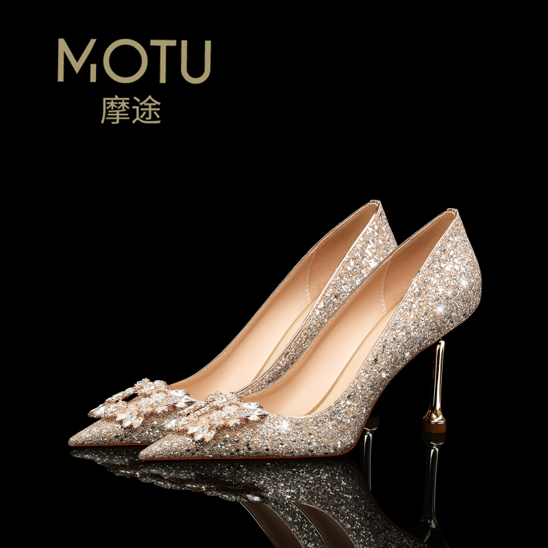 Main Fabric Wedding Shoes, Versatile Bridal Shoes for Women, 2026 Engagement Gold Crystal High Heels, Comfortable for Feet, Wedding Main Fabric Wedding Shoes, Versatile Bridal Shoes for Women, 2026 Engagement Gold Crystal High Heels, Comfortable for Feet, Wedding