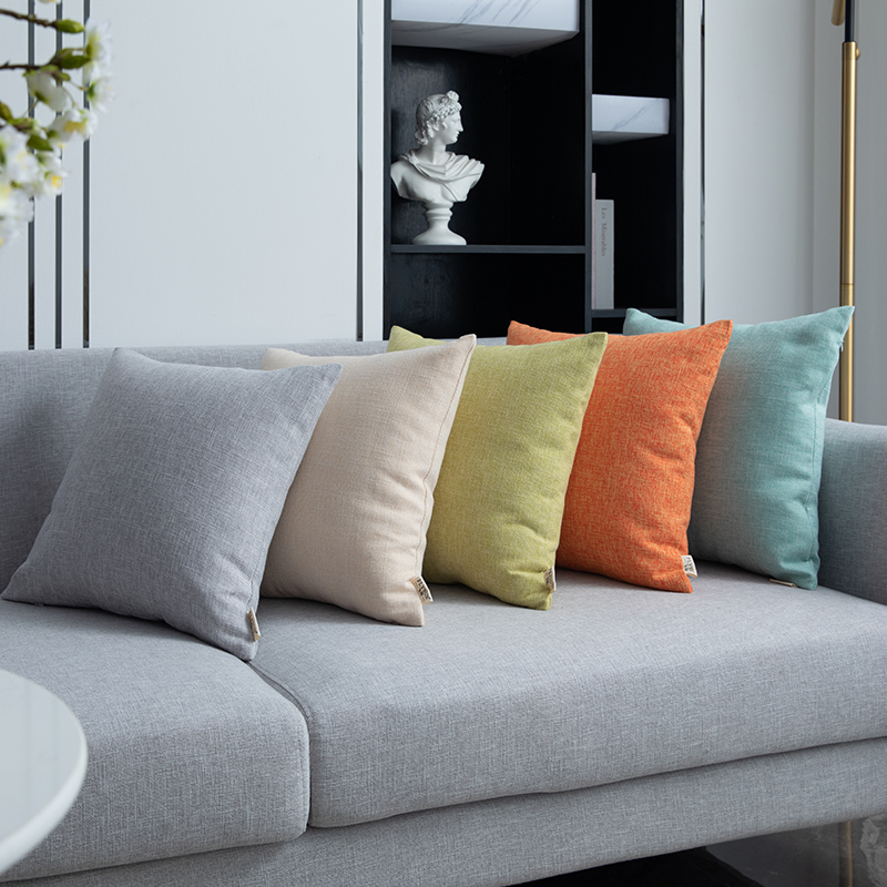 Pure Color Hug Pillow Monochrome Cotton Linen Cloth Art Cushions Square Home Backrest Thickened Small Freshener Nordic Brief About Modern Day