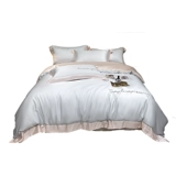 Шелковистый комплект, шелковая простыня, пододеяльник, покрывало, легкий роскошный стиль, изысканный стиль, 4 предмета