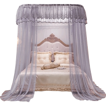 2024 New Guide Rail Mosquito Net Home Bedroom U-shaped Track Bracket Rod Bold and Thickened Princess Style Floor-standing Bed Curtain 3