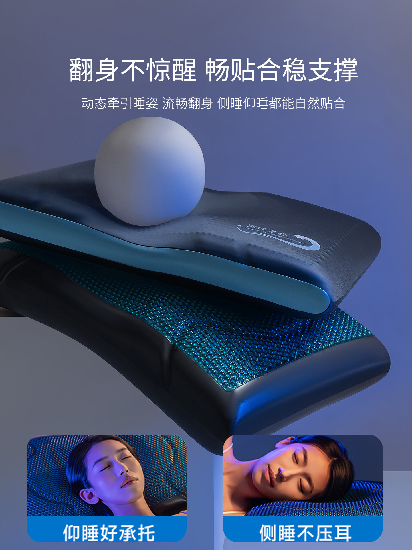 Imported Gel Hydrogel Pillow for Cervical Spine Protection and Sleep Aid, Special for Adults, Zero-Pressure Deep Sleep Memory Foam Cooling Pillow Core