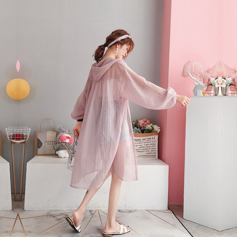 Ice Ribbon Cap Sunscreen Woman Long Sleeve Summer 2022 New Internet Red Fashion Foreign Pie Light And Snowspun Jersey Jacket