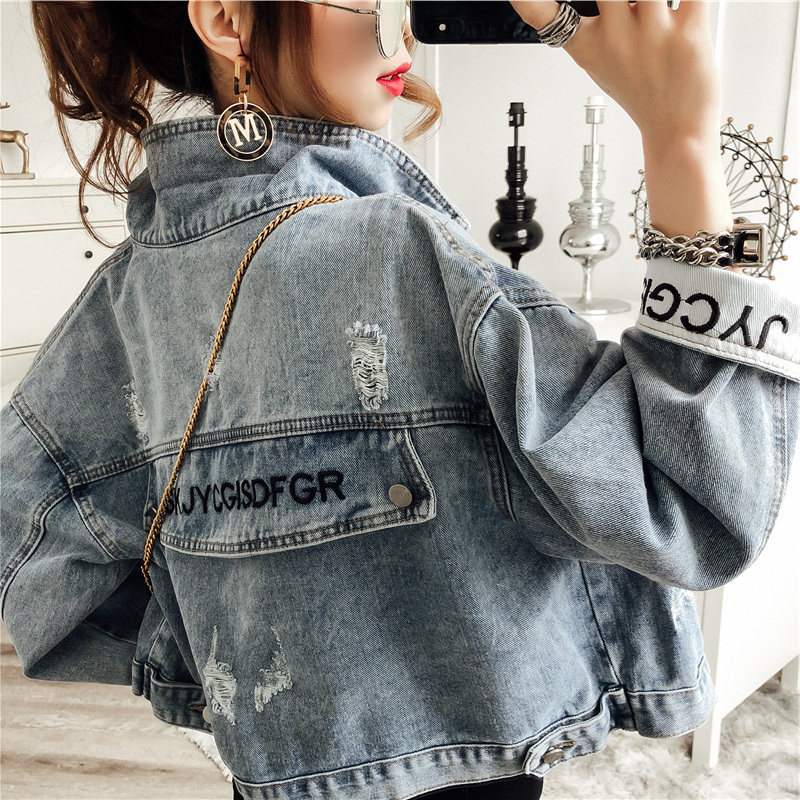 This year popular denim jacket woman 2022 spring autumn clothing new internet red ins tide Korean version loose bf 100 hitch blouses