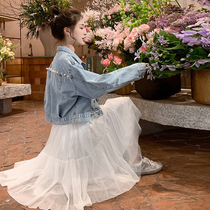 2021 spring and autumn new ins tide Korean loose light-colored denim jacket female wild bf style short top