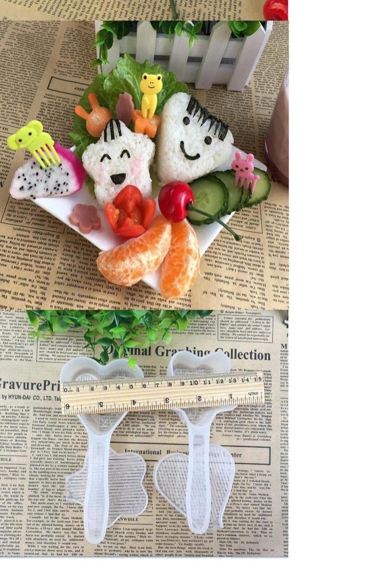 Cơm gạo khuôn cơm trưa công cụ nấu ăn rong biển sushi rong biển bát cơm cầm tay hoa mận + tình yêu - Tự làm khuôn nướng khuôn làm kẹo dẻo