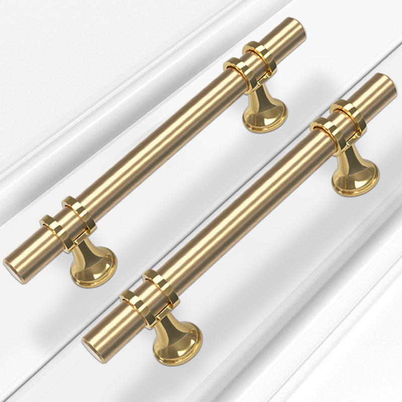 Wardrobe Door Handle Overall Cabinet European Style Cabinet Nordic Modern Minima Gold Light Lavish Drawers Single Hole Black Handle