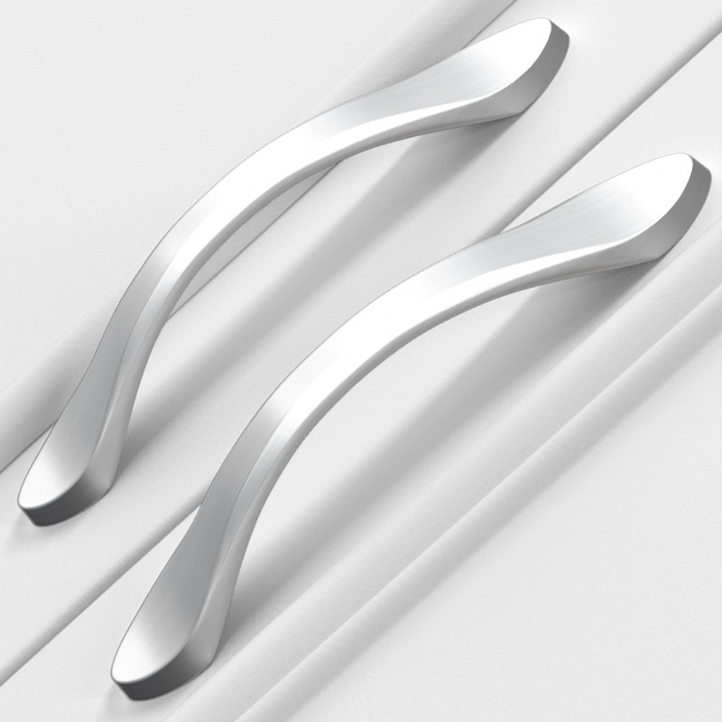 Overall cabinet European-style door handle cabinet modern minimalist wardrobe door golden light lavish drawer single-hole black solid handle