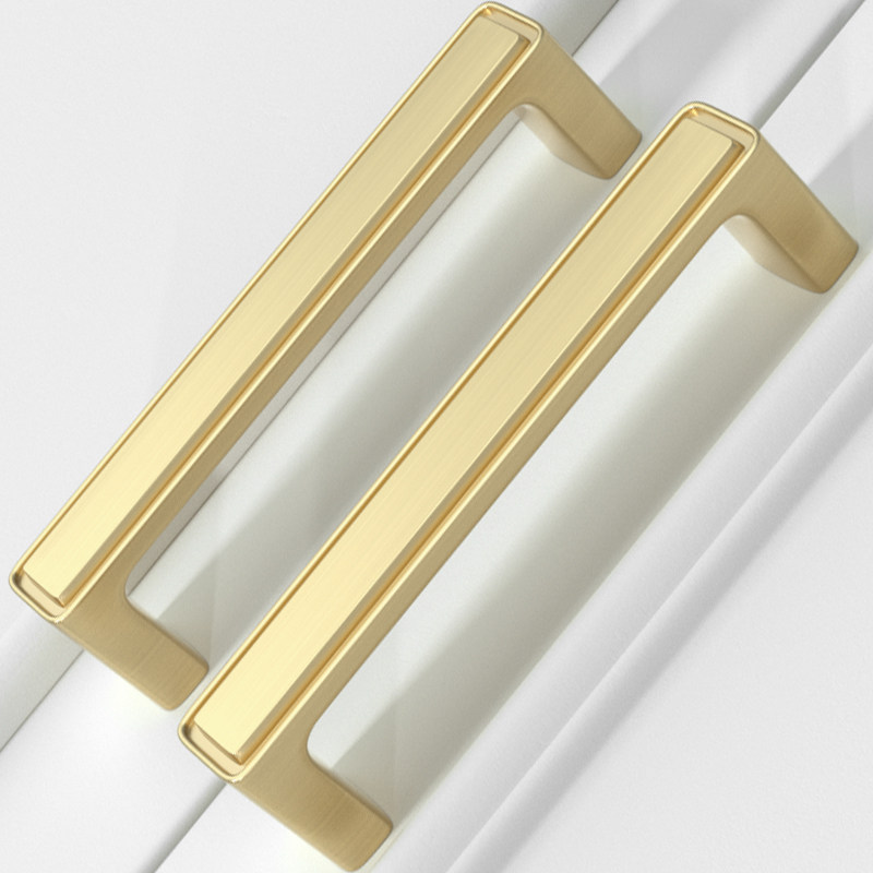 Cabinet door golden pull handle integral cabinet modern minimalist light lavish cabinet European-style drawers shoe cabinet door handle wardrobe Nordic