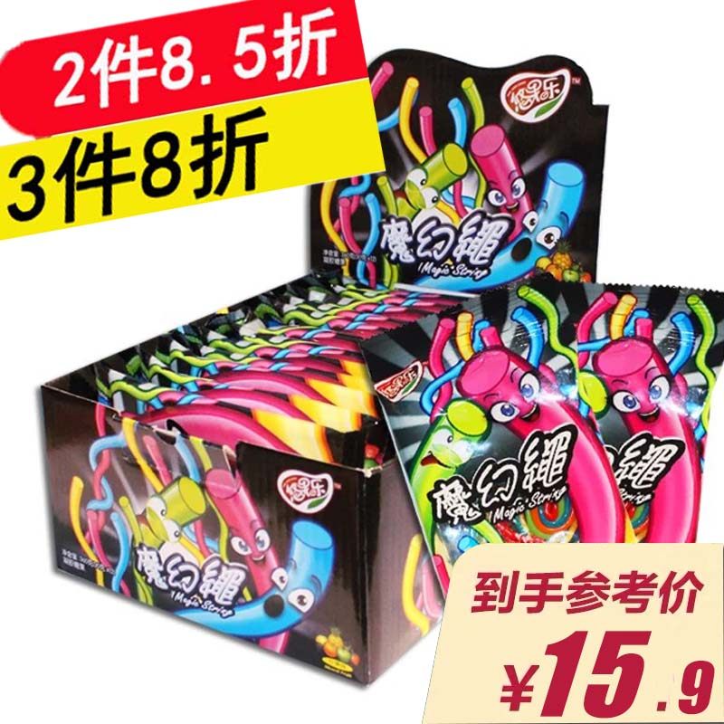 Yizhiyouguole Magic Rope 30g*12 Packs Mixed Fruit Fudge Sharing Gift Rope Candy