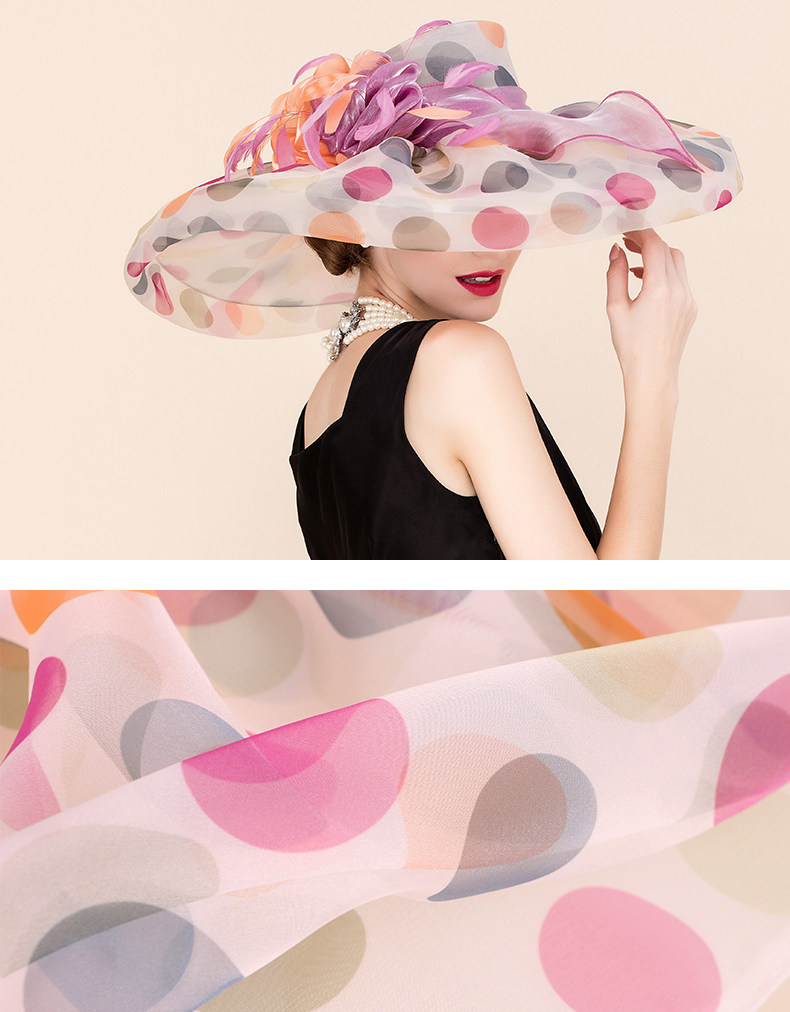 Women Kentucky Derby Church Wedding Noble Dress Hat Polka  display picture 3