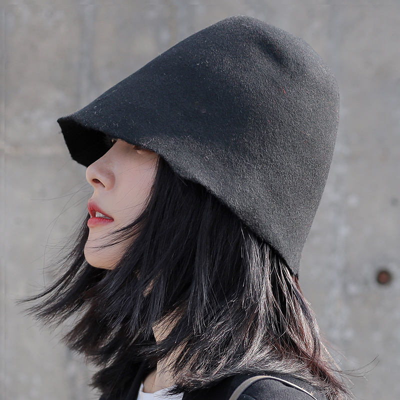 Joker foldable bare-body woolen beggar hat for men and women autumn and winter fisherman hat abstinence is a retro bell-shaped basin hat