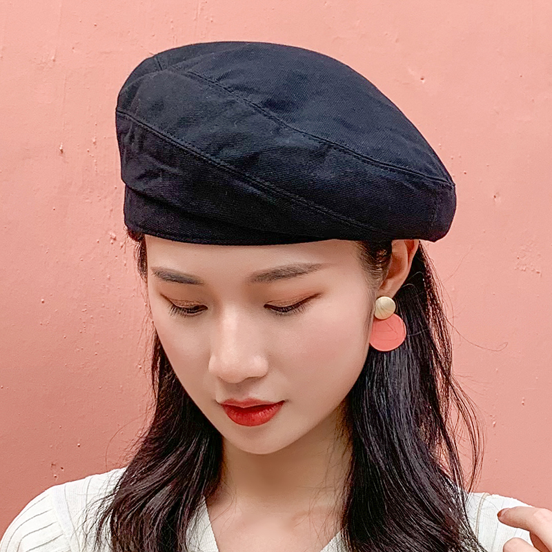 Summer thin breathable beret girls Korean version of the solid color versatile cute painter hat ins wind Japanese military hat