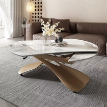 Lift coffee table and dining table dual-use integrated slate living room household small apartment variable circular rotation mobile coffee table table