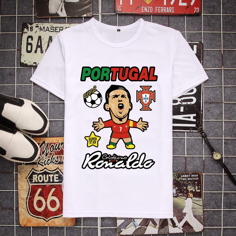 2018 Nga World Cup đồng phục bóng đá C Romesila Mosbel Royce Real Madrid nam ngắn tay T-Shirt