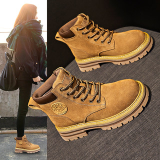 Martin Boots for Women, Winter Fleece-Lined, 2025 New Retro Suede Leather Desert Boots, Outdoor Hiking British Style Short Boots