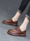 Women's Leather Shoes 2026 New Spring and Autumn Women's Shoes for Outdoor Wear, Retro Spring Casual Shoes, Versatile British Style Flat Shoes