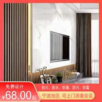 Solid wood grille TV background wall net red grille board white wood grille mulberry board bamboo wood fiber integrated wall panel