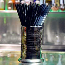 Gold Quality Wine With Black Long Art Styling Cocktails Coke drinks Milk Tea Boiling Water Straws Whole Boxes