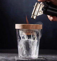 Gold Quality Wine With Lead-free Crystal Molecular Cocktails Special Smoke Smoked Hood With Hole Smoked Gun Glass Hood of Wine Hood