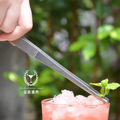 Посылка из золотого вина, блюда из нержавеющей стали, пинцет, плоскогубцы, листья мяты, ледяные зажимы, инструменты для украшения коктейлей