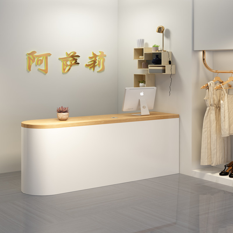 Cash register counter simple modern clothing store bar beauty salon women's clothing shop small arc reception desk