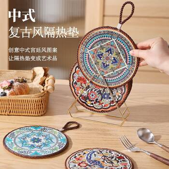 Thermal insulation pad ceramic pot mat anti-scalding and high-temperature insulation meal coaster casserole mat high-end chinese dining plate mat bowl mat