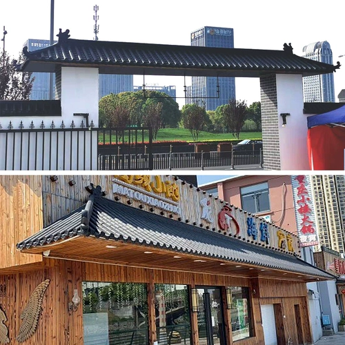 Китайская стиль Древняя пластиковая плитка из плитки на всех -антикварные плитки для крыши, плитка для водопровода, декоративная крыша плитка