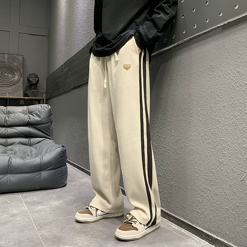 Демисезонные повседневные брюки, комплект, штаны, большой размер, оверсайз, свободный прямой крой