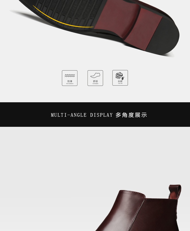 Jane Mei Hui Chelsea Boots Men Plus Velvet Leather Pointed Boots Giày da nam Boots Giày cao nhất Giày da cao cấp dành cho nam - Giày ống giầy thể thao nam lining