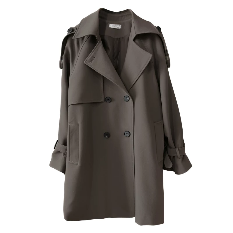 Длинное trench coat, осенняя элитная куртка, средней длины, 2026 год, большой размер, яркий запоминающийся стиль