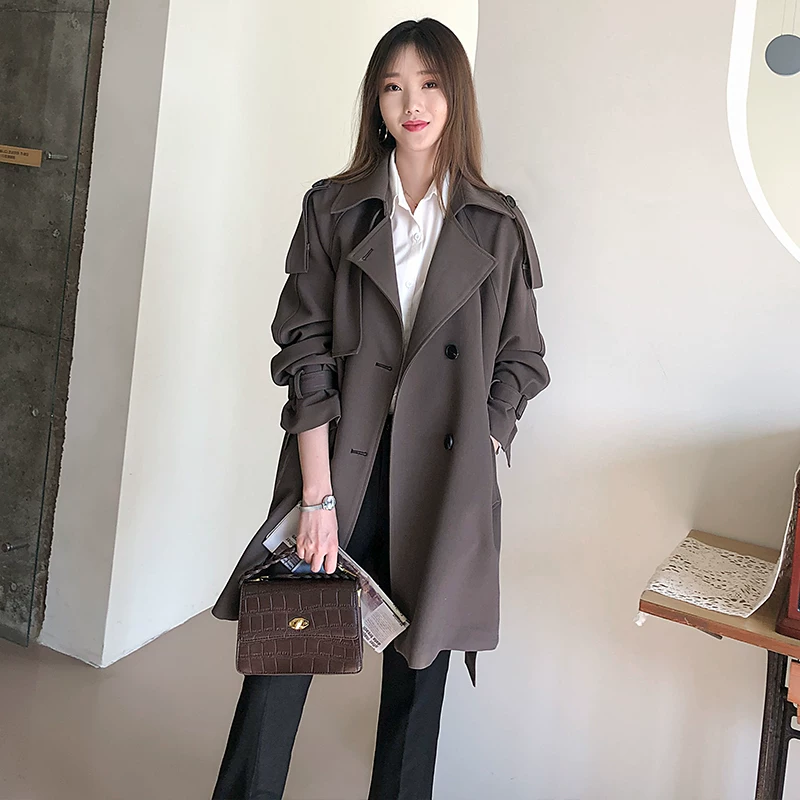 Длинное trench coat, осенняя элитная куртка, средней длины, 2026 год, большой размер, яркий запоминающийся стиль