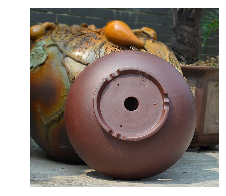 Greatness, yixing purple sand flowerpot high - quality goods straight expressions using basin of great circle tank undressed ore purple clay cement