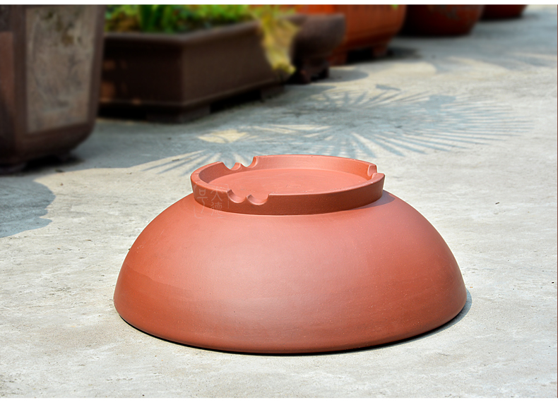 Greatness, yixing purple sand flowerpot high - quality goods straight expressions using basin of great circle tank undressed ore purple clay cement