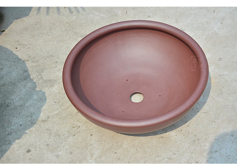 Greatness, yixing purple sand flowerpot high - quality goods straight expressions using basin of great circle tank undressed ore purple clay cement