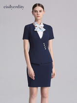 Fashion Career Suit Woman High-end Professional Jacket Skirt Summer Positive Dress Temperament Work Suit Flight Attendant Uniform Tooling