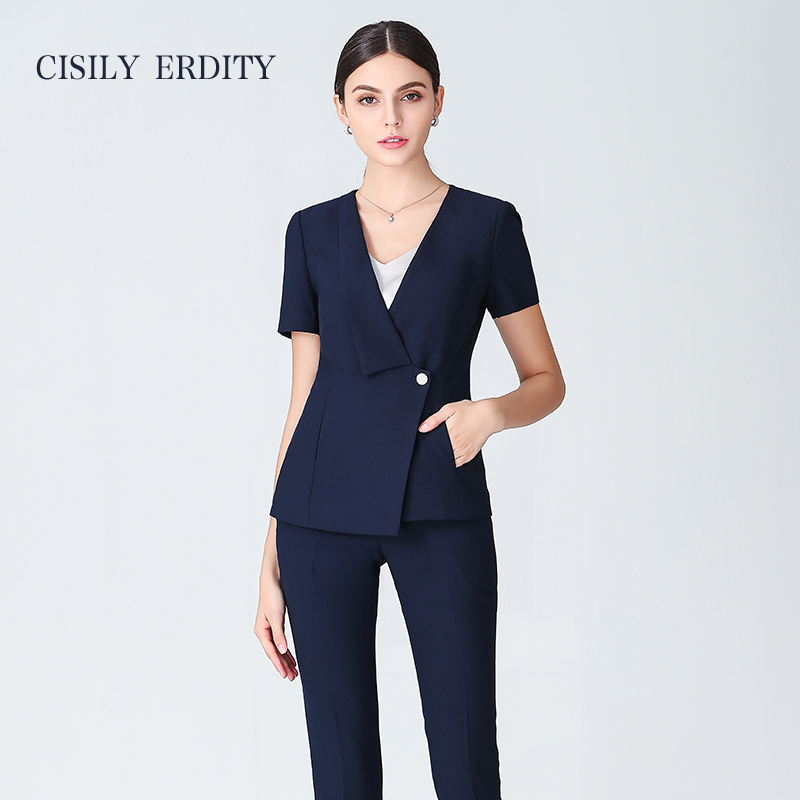 Summer Clothing Fashion Career Suit Women's Body Business Suit Front Front Loading Sample House Display Center Jewellery Shop Front Desk Work Clothes