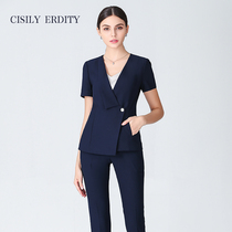 Summer fashion professional suit female slim business suit front desk formal dress sales department jewelry store front desk work clothes