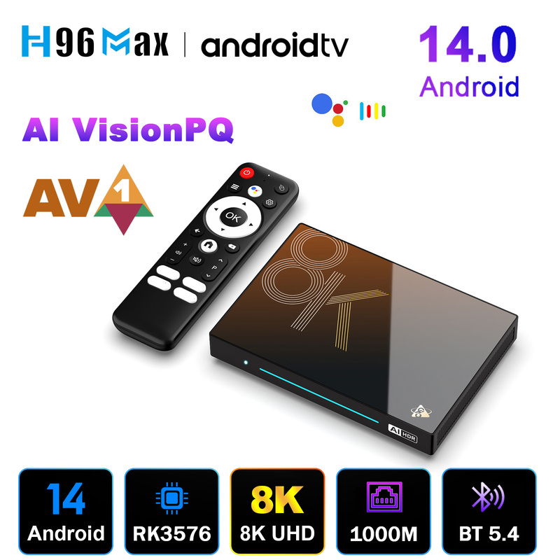 H96Max Rk3576 M9S Android14 Ai Tv Box 8Kuhd 8-Core Wifi6 Bluetooth5.4