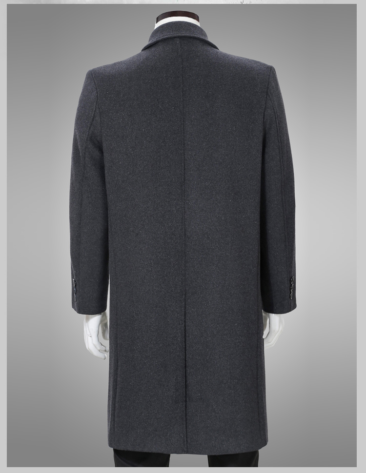 Áo len len trung niên nam dài phần trên đầu gối mùa đông cộng với nhung dày lãnh đạo áo trung niên cha cashmere áo bò nam