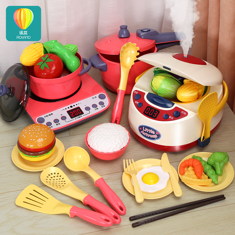 Children's net red simulation kitchen home toy baby cooking cooking kitchenware girl 3 to 6 birthday present