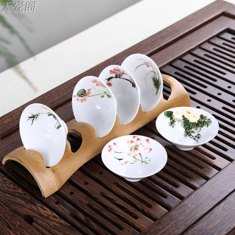 T receive the single - layer kung fu tea tea shelf rack cupholders hat to a cup of tea shelf parts at the package