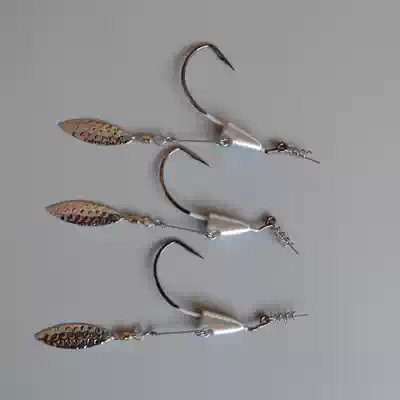 With lead wide belly crank hook with sequin sea hook fishing hook Texas fishing group plus counterweight lead road sub soft insect hook hook