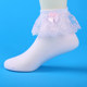 ເດັກຍິງ lace socks Princess socks ຖົງຕີນເດັກນ້ອຍ lace socks ສີຂາວບໍລິສຸດຕາຫນ່າງຝ້າຍນັກສຶກສາພາກຮຽນ spring ດູໃບໄມ້ລົ່ນ summer ບາງໆ