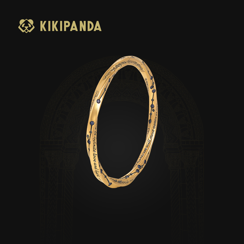 Kikipanda Qiqi Jewelry Black Gold Bracelet Women's Gold Bracelet Pure Gold 999 Bracelet Infinite Starry Sky Original Design