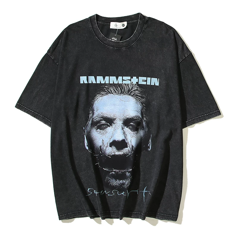Metal combat vehicle for men and women, retro T-shirt, Germany, with short sleeve, loose fit, European style