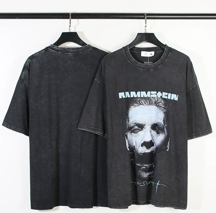 Metal combat vehicle for men and women, retro T-shirt, Germany, with short sleeve, loose fit, European style
