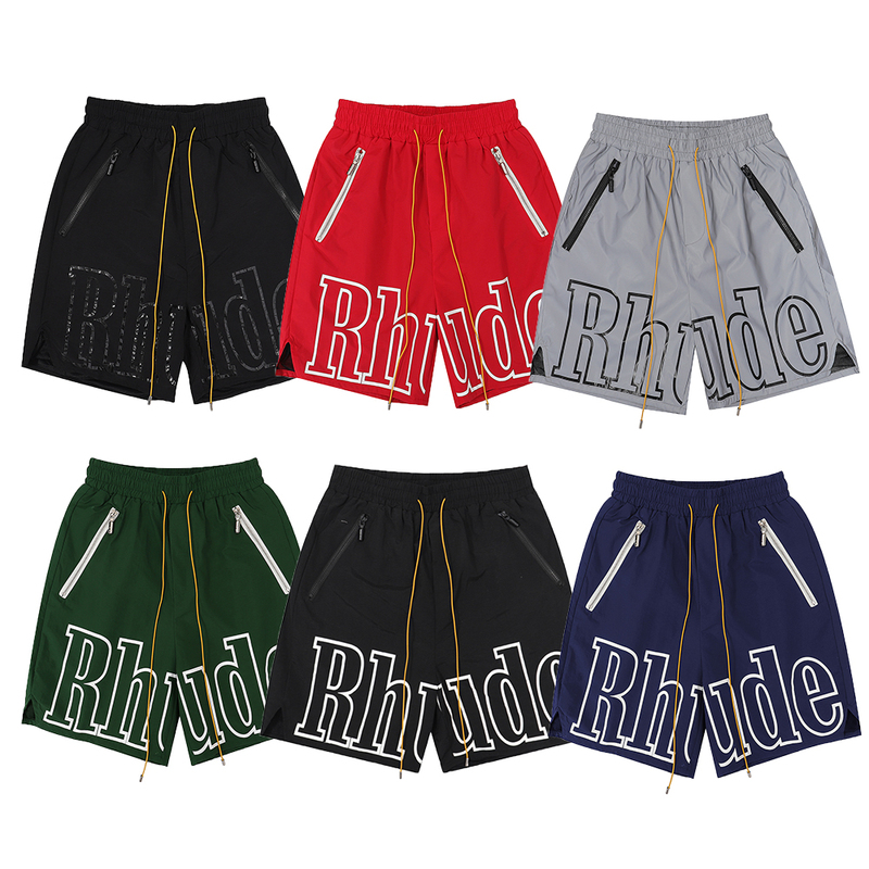 Rhude Classic Letter Print Shorts American Street Style Loose Basketball Sports Shorts Unisex Knee-Length Shorts Trendy Rhude Classic Letter Print Shorts American Street Style Loose Basketball Sports Shorts Unisex Knee-Length Shorts Trendy